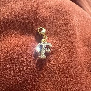 Swarovski Crystal and Gold Plated “F” Initial Charm with Clasp